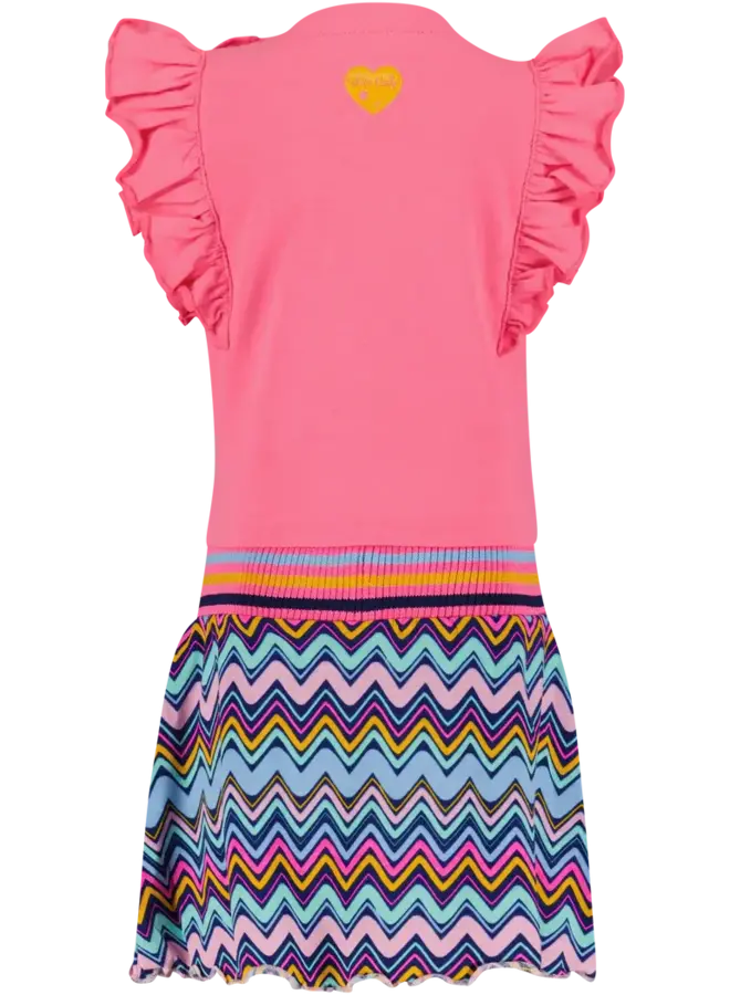 Jurk Celin Neon Pink/Zig zag