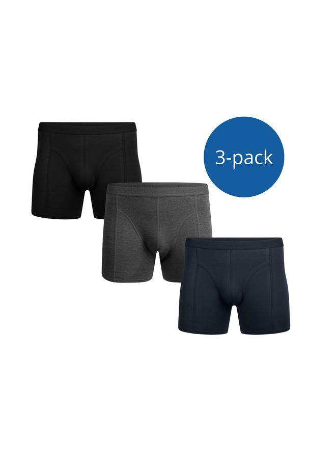 Boxershorts 3-pack  Grijs/Marine/Zwart