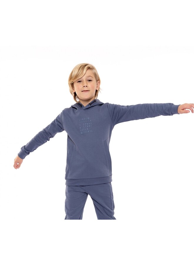 Sweater with hood Blue