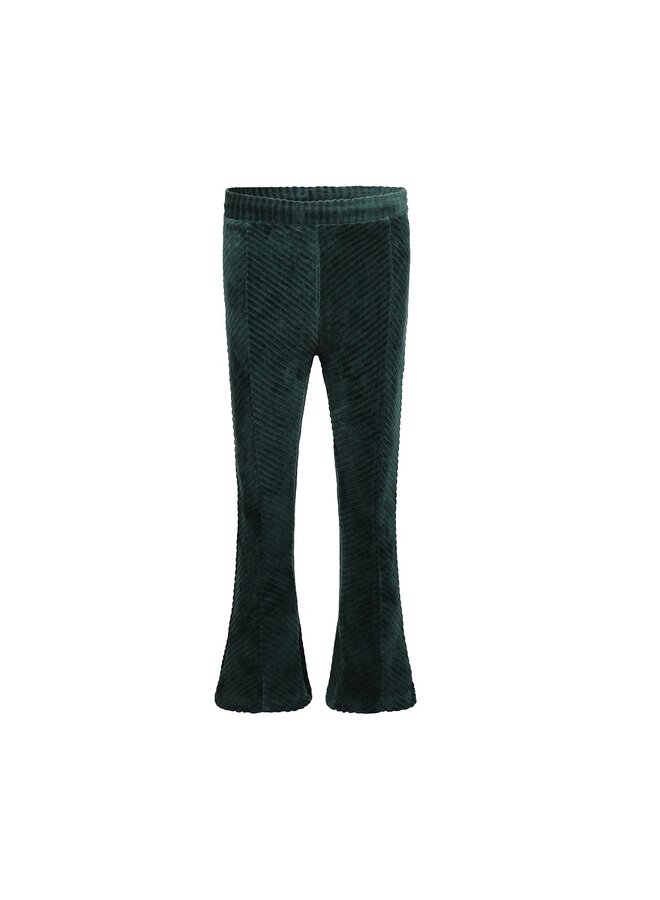 Broek Rib flared Dark Green