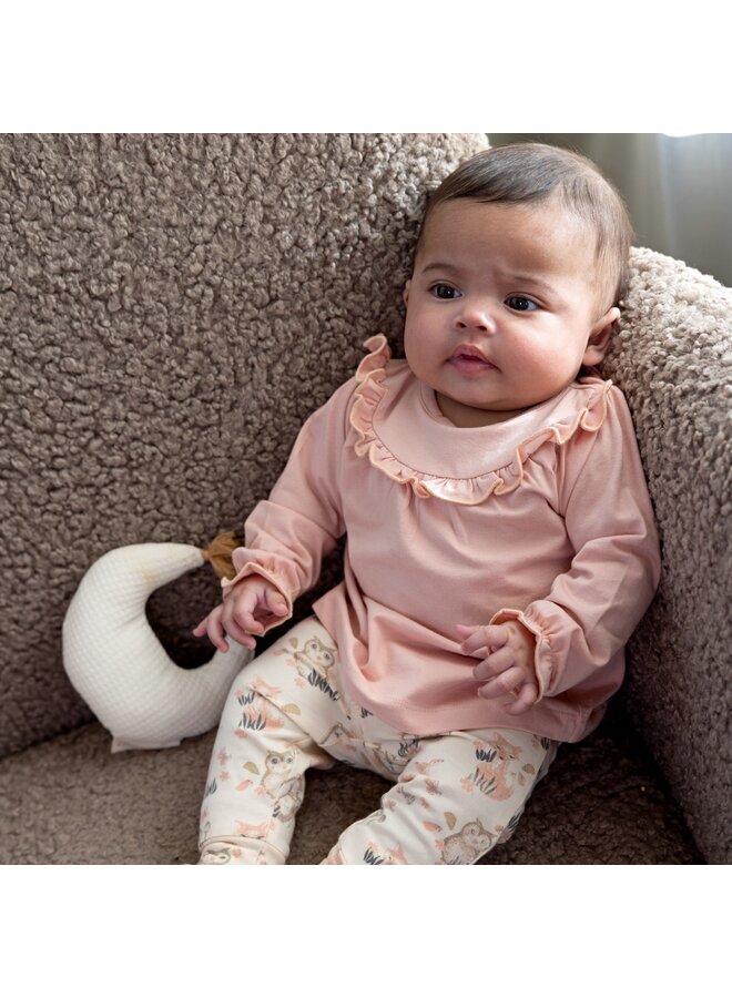 Girls Grow Shirt, Broek en Haarband Blushed Pink