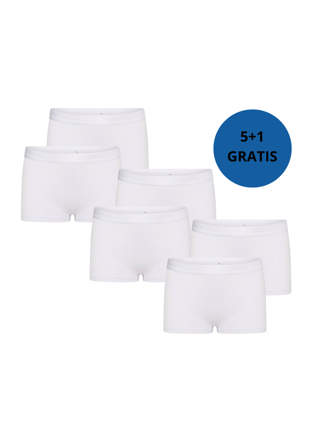 Meisjes Boxer Comfort Feeling 6-pack  Wit