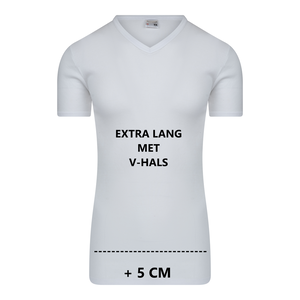 Beeren bodywear M3000 Heren T-Shirt V-Hals Extra Lang Wit M3000 Heren T-Shirt V-Hals Extra Lang Wit