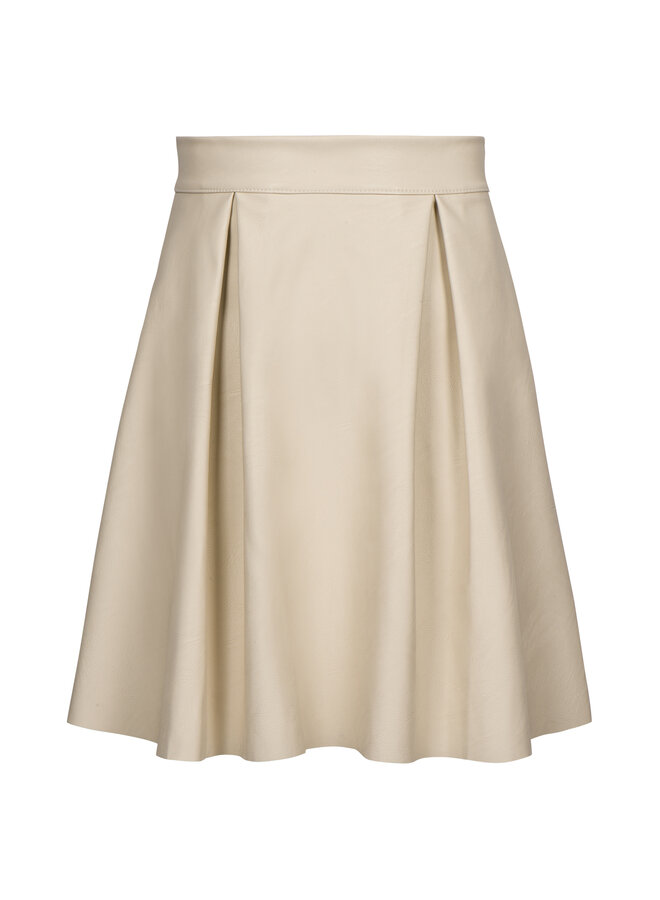 Rok Evi  knielengte Lederlook Beige