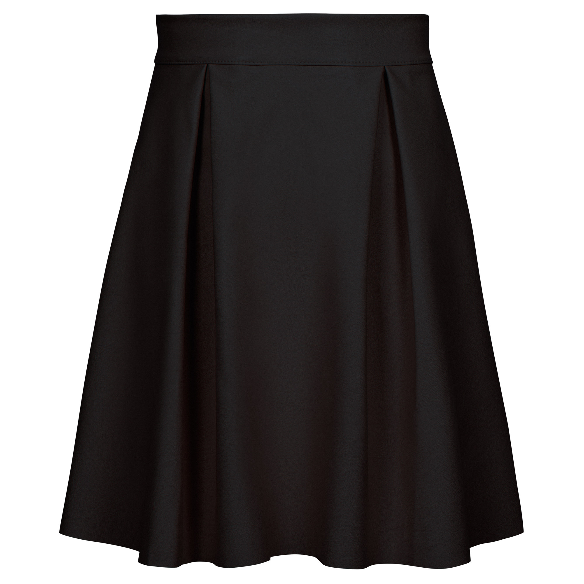 Rok Fenna knielengte Suedine Zwart