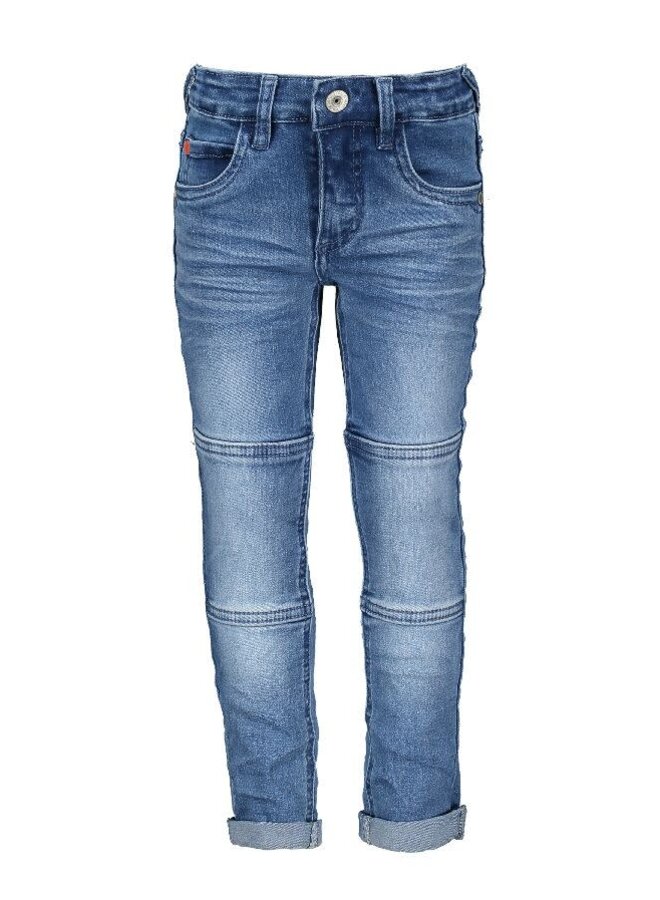 Jeans Skinny Blue with Double Knee Patches