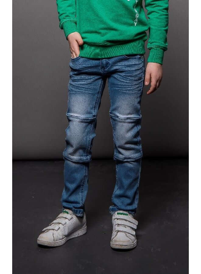 Jeans Skinny Blue with Double Knee Patches