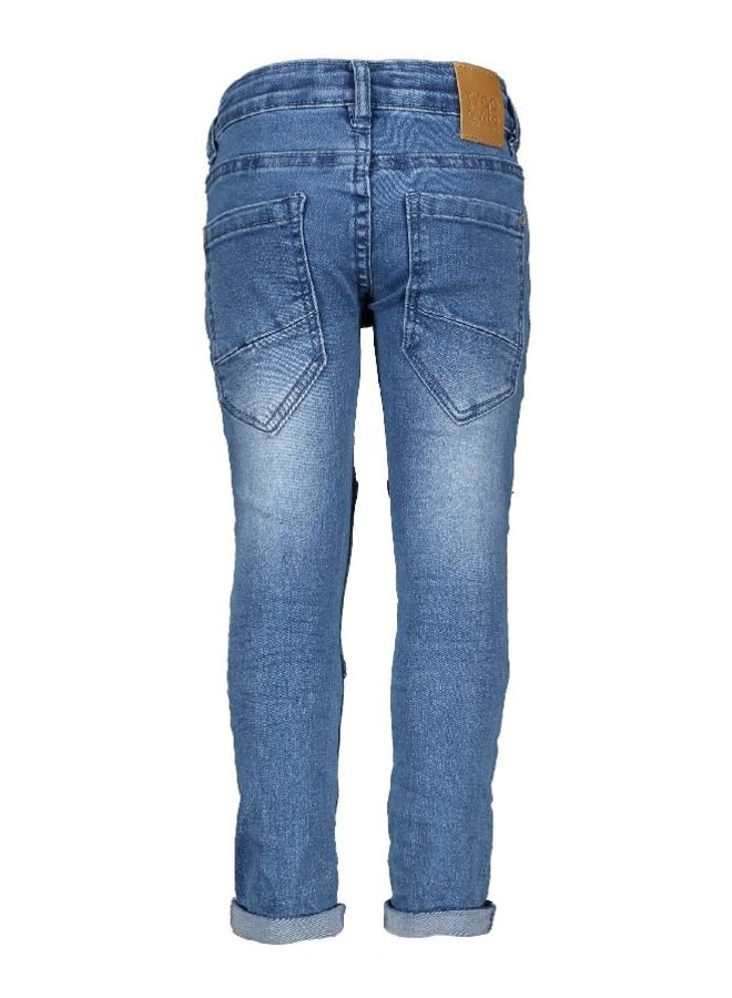 Jeans Skinny Blue with Double Knee Patches
