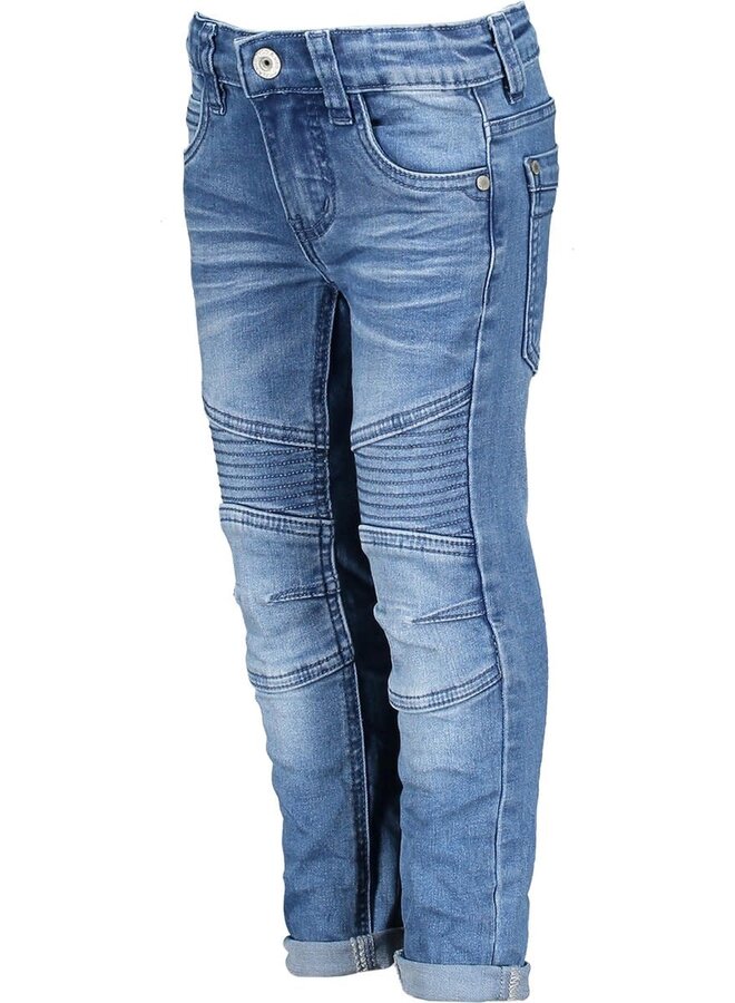 Stretch skinny jeans met dubbele kniestukken  Blue