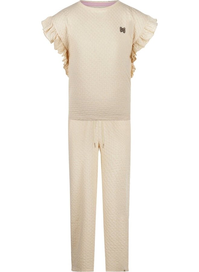 2 delige set Broek en Shirt Creme
