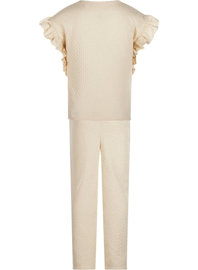 2 delige set Broek en Shirt Creme