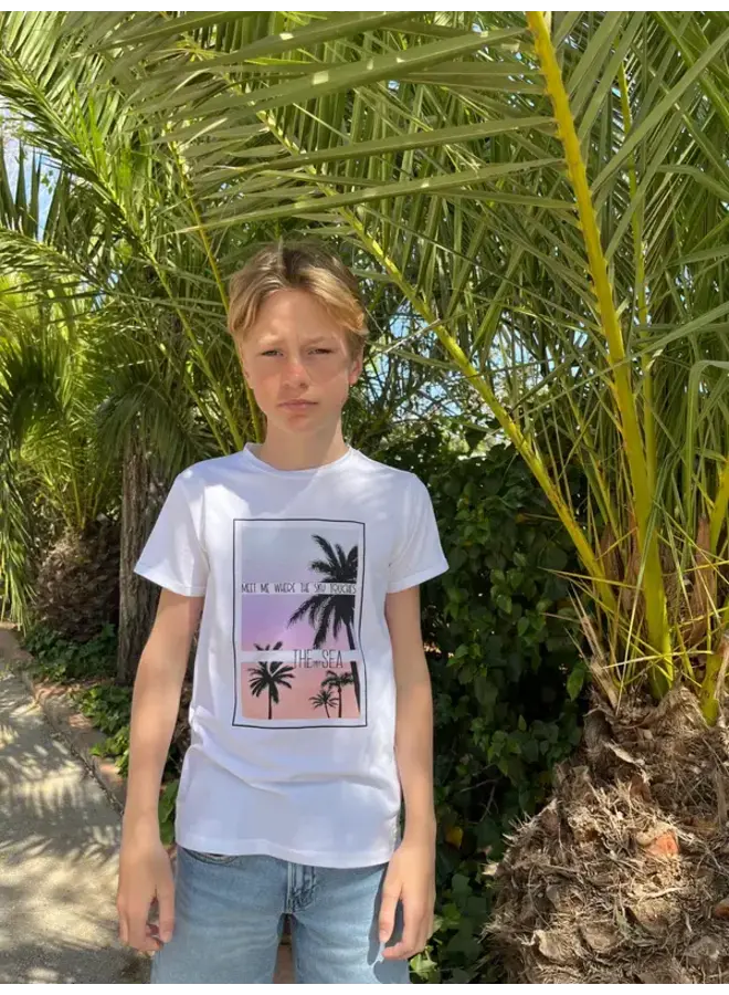T-Shirt Sterling met magic print Wit Palm
