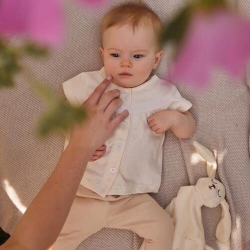 Dirkje Girls Little Flowers 2-pack leggings Beige