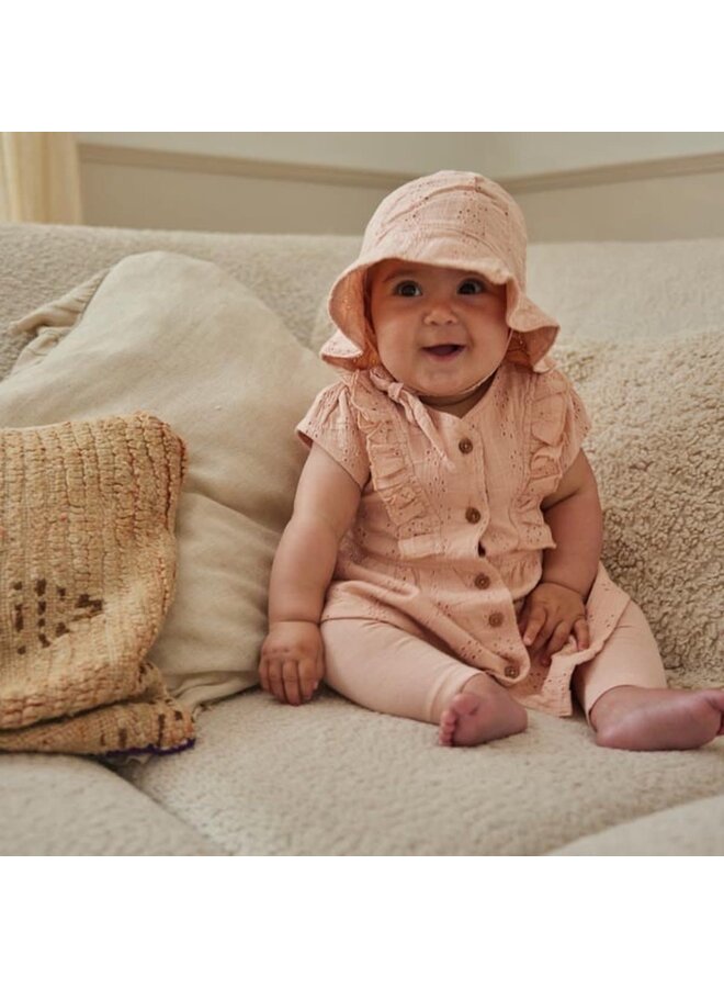 Girls sweet Jurk, Legging en Hoedje Light Coral