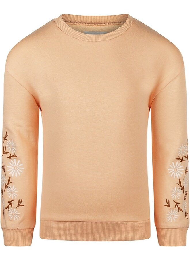 Sweater met borduursel Peach
