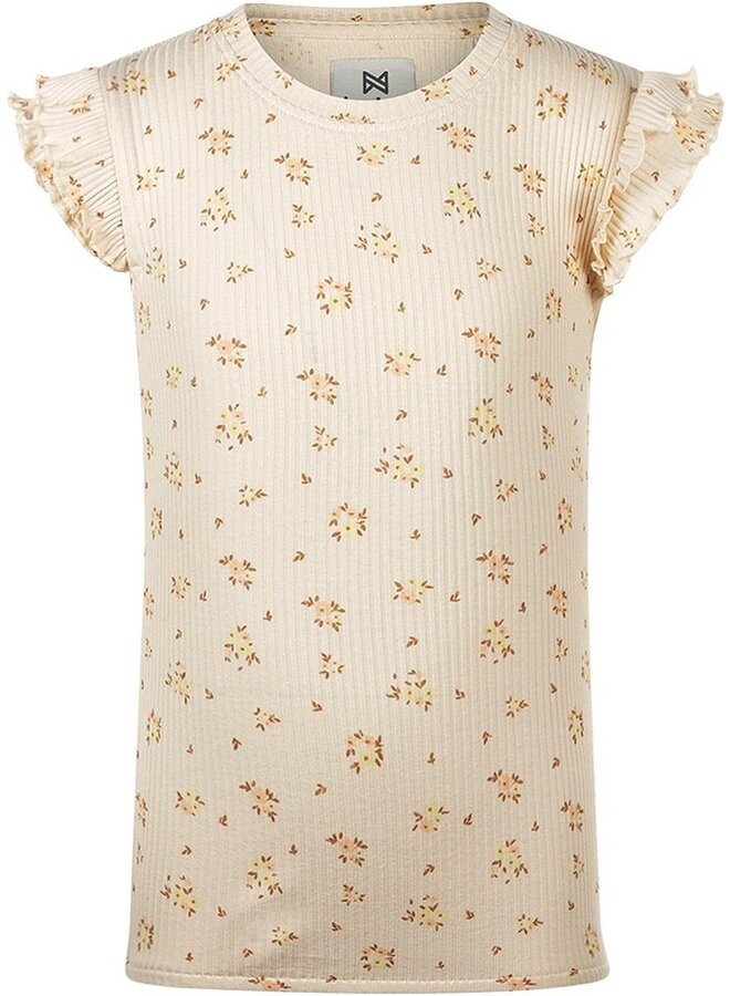 T-shirt met print Beige
