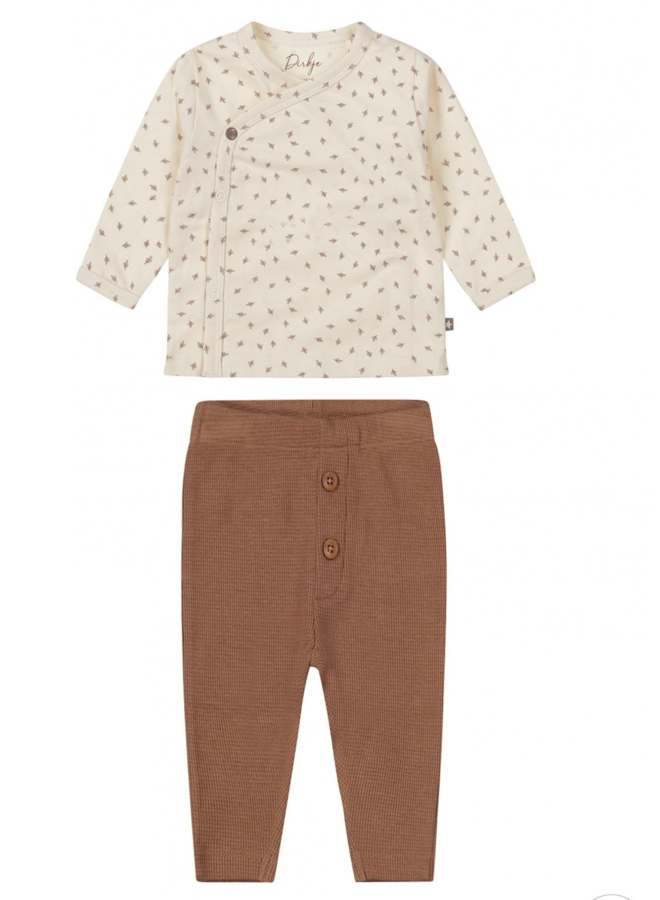 Shirt en Broek  Brown/Offwhite Organic cotton