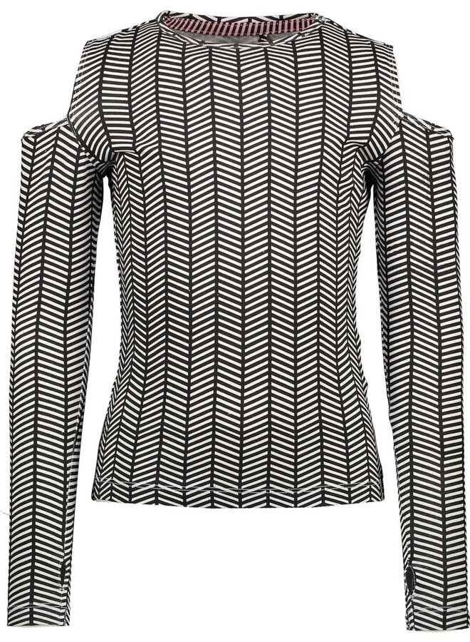 Shirt met open schouders Chevron
