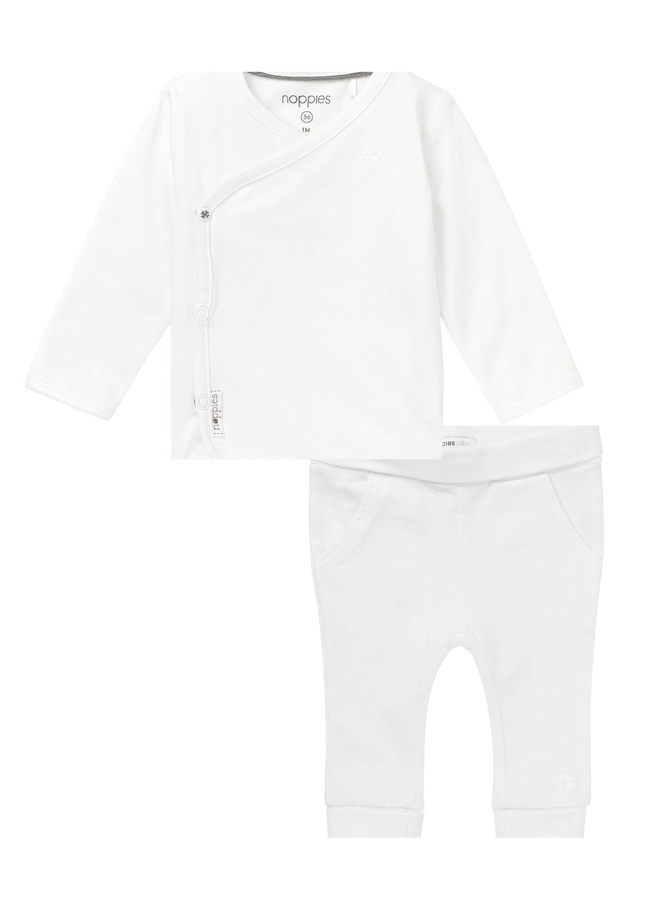 Overslag Shirt Little en Broek Humpy Unisex Wit
