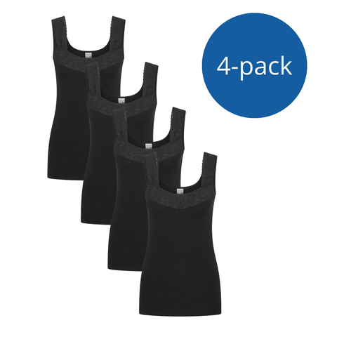 Dameshemd Dianne met kant 4-pack Zwart Beeren bodywear Dameshemd Dianne met kant 4-pack Zwart