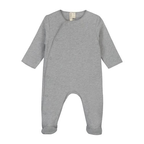 Gray Label Newborn Suit With Snaps Grey Melange