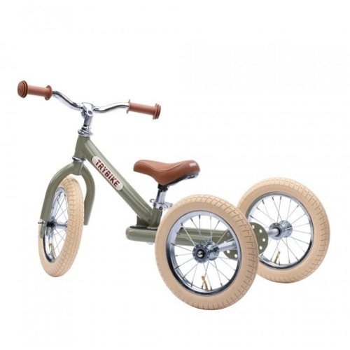 Trybike steel loopfiets 2-in-1 vintage misty green I Jut \u0026 Juul Leiden -  Jut en Juul