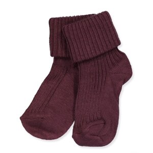 Cotton Rib Baby Socks - Grape Skin
