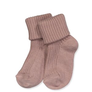 Cotton Rib Baby Socks - Wood Rose