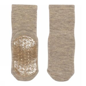 Celina socks - Anti-slip - Light Brown Melange