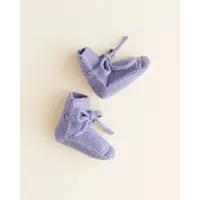 Slofjes Lilac Merinowol maat 0-9 maanden Hvid Slofjes Lilac Merinowol maat 0-9 maanden