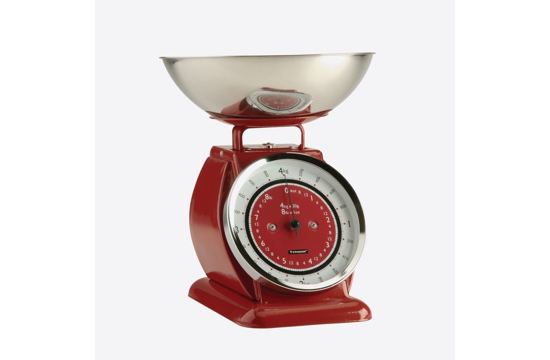 Typhoon vintage keukenweegschaal Bella - rood