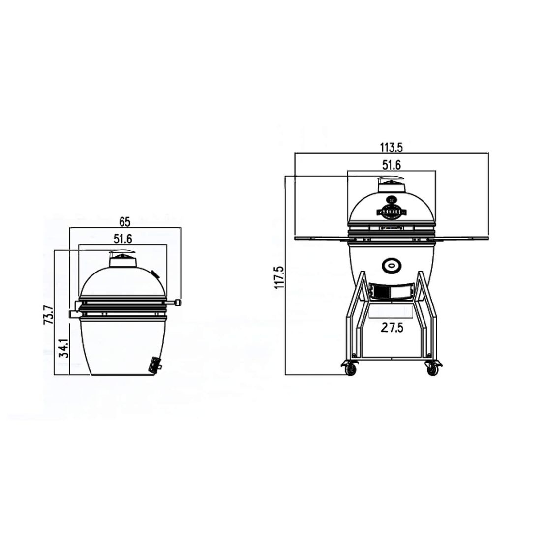Zwart BBQ Kamado 16 Medium me