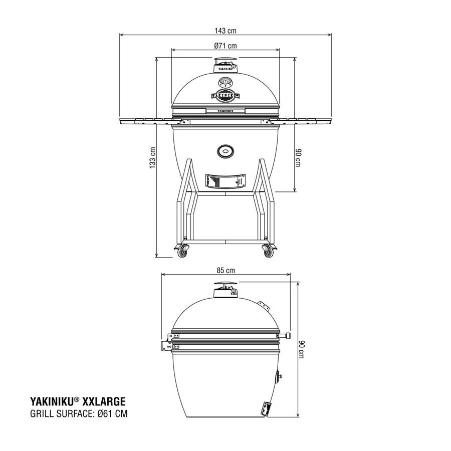 Zwart BBQ Kamado 24 XXL Pro S