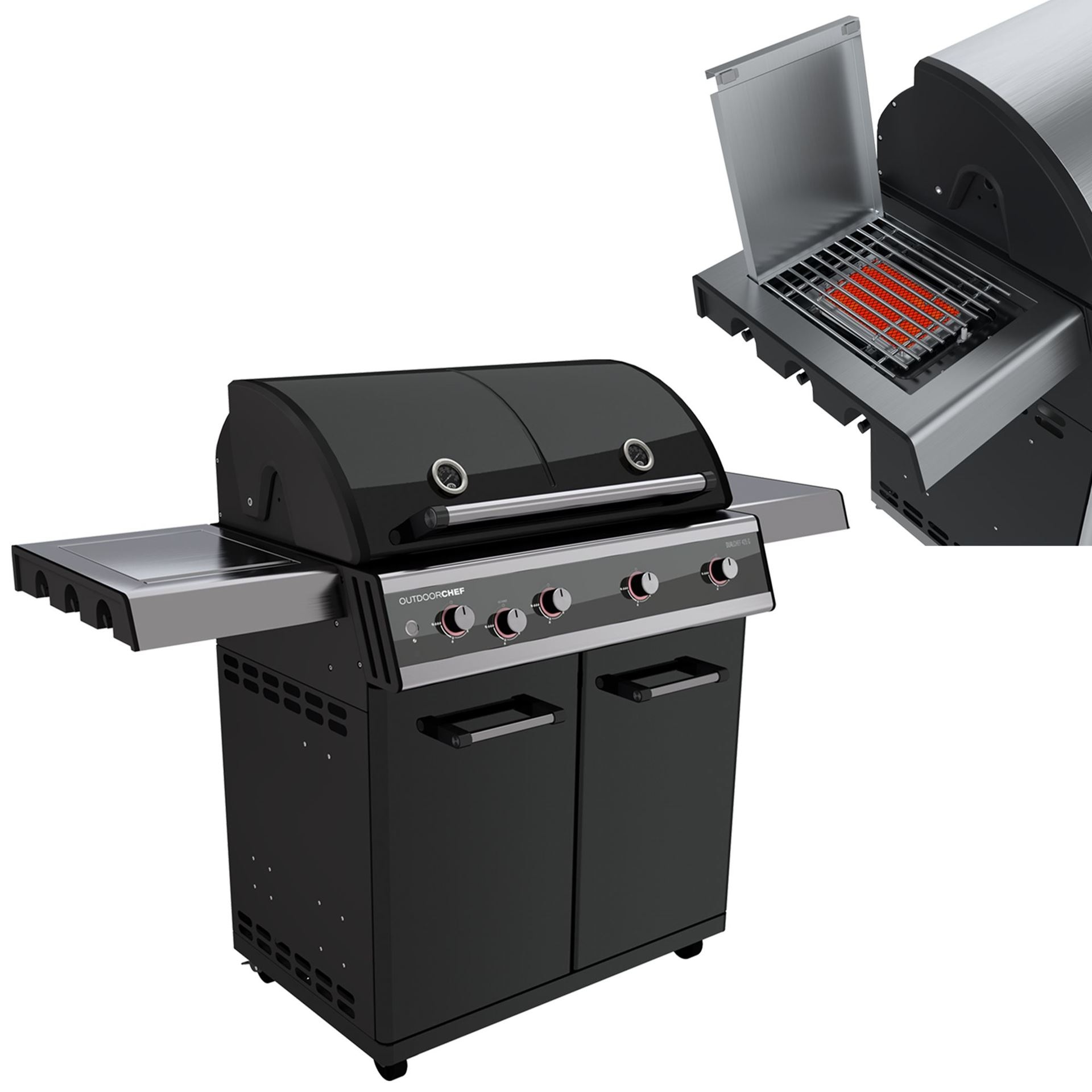 Zwart Barbecue Gas Dualchef 42