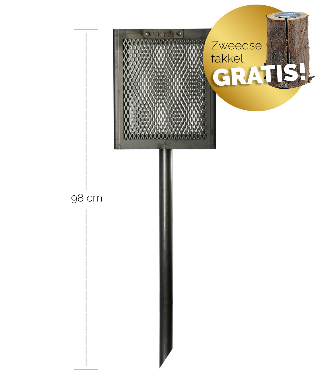 STOOQ Zweedse fakkelhouder Highlander vierkant