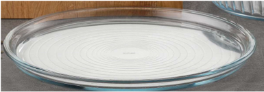 Glazen bak en serveerschaal rond diameter 32cm
