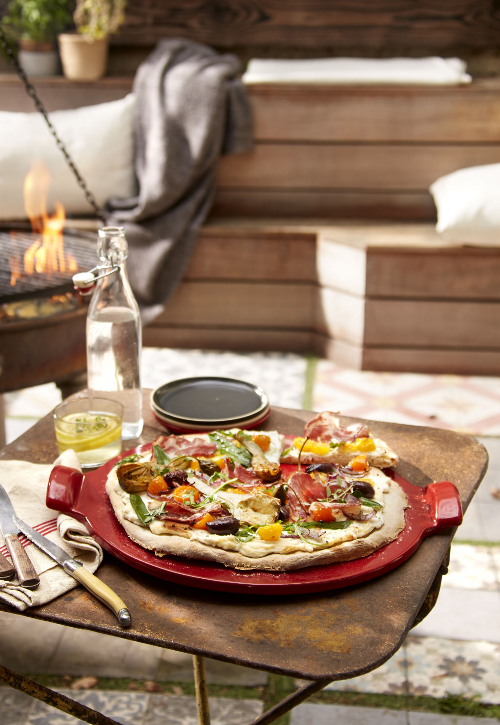 Emile Henry Pizzasteen glad E-Box - Ø365mm - Grand Cru