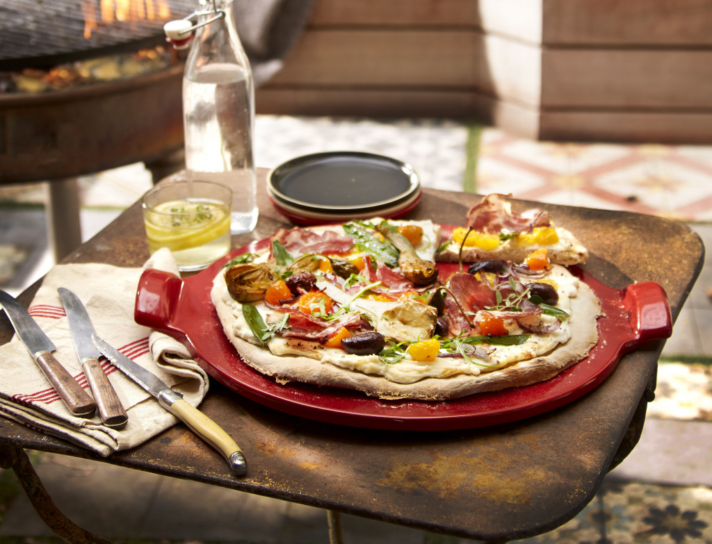 Emile Henry Pizzasteen glad E-Box - Ø365mm - Grand Cru