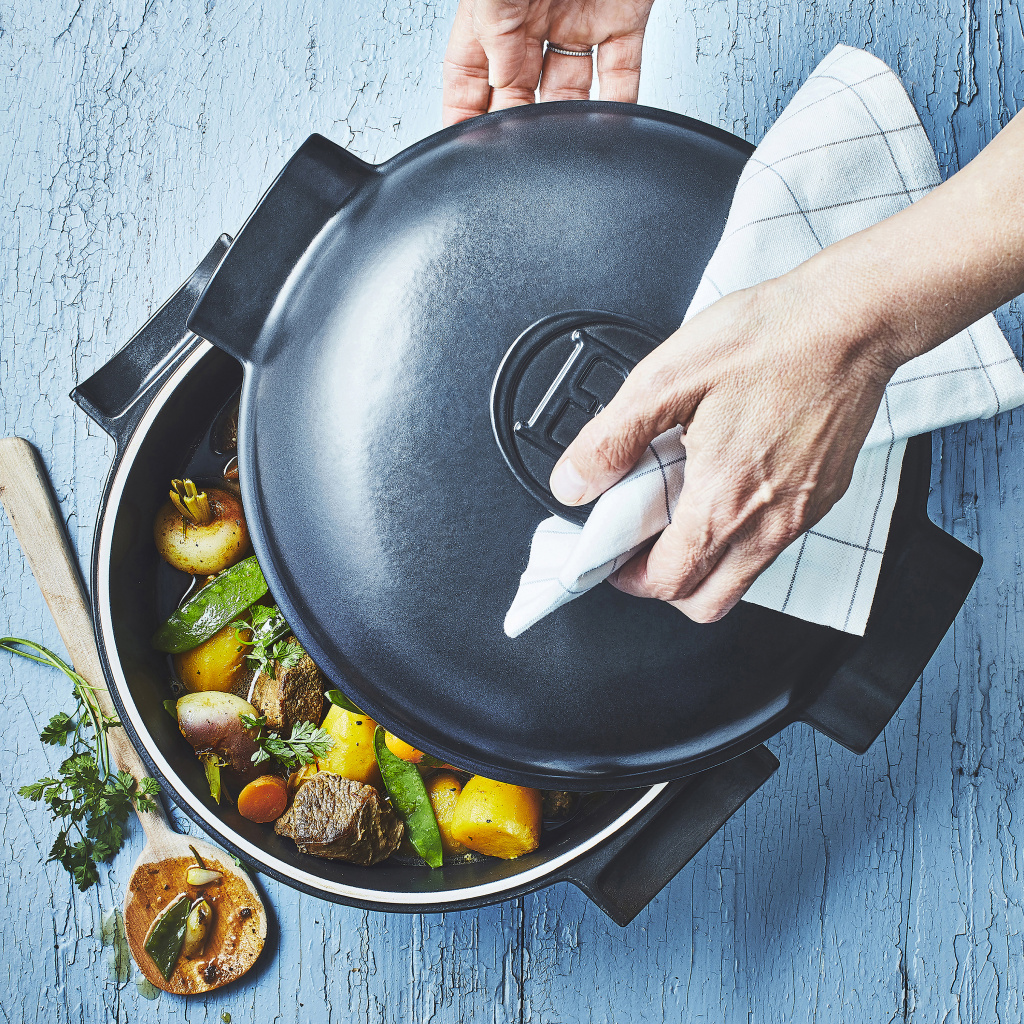 Emile Henry Kookpan rond Delight E-box - 4.0Ltr - Slate