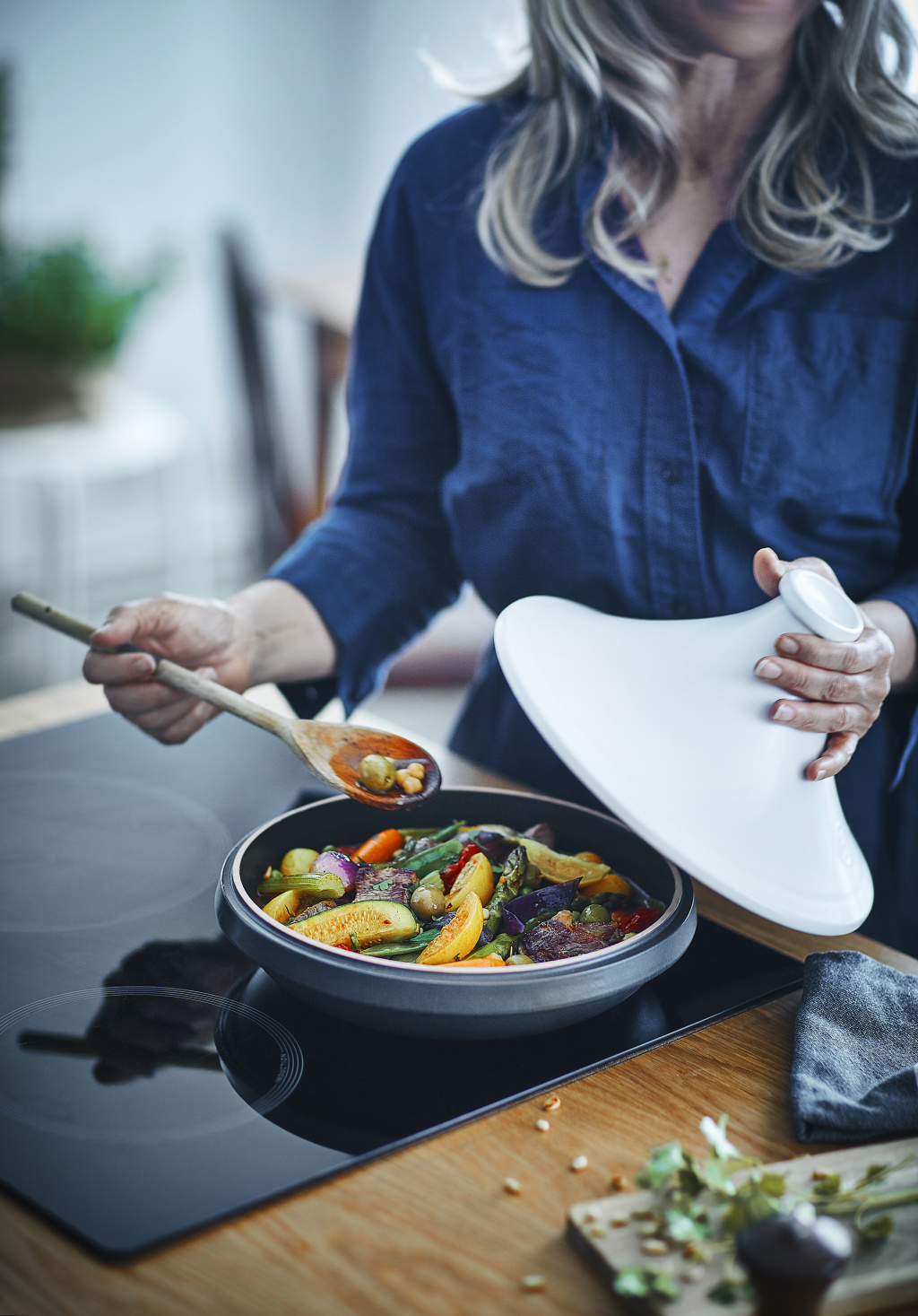Emile Henry Tajine Delight E-box wit deksel - Ø275mm