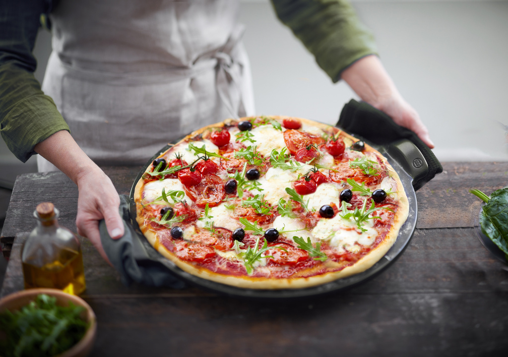 Emile Henry Pizzasteen glad E-box - Ø365mm - Fusain
