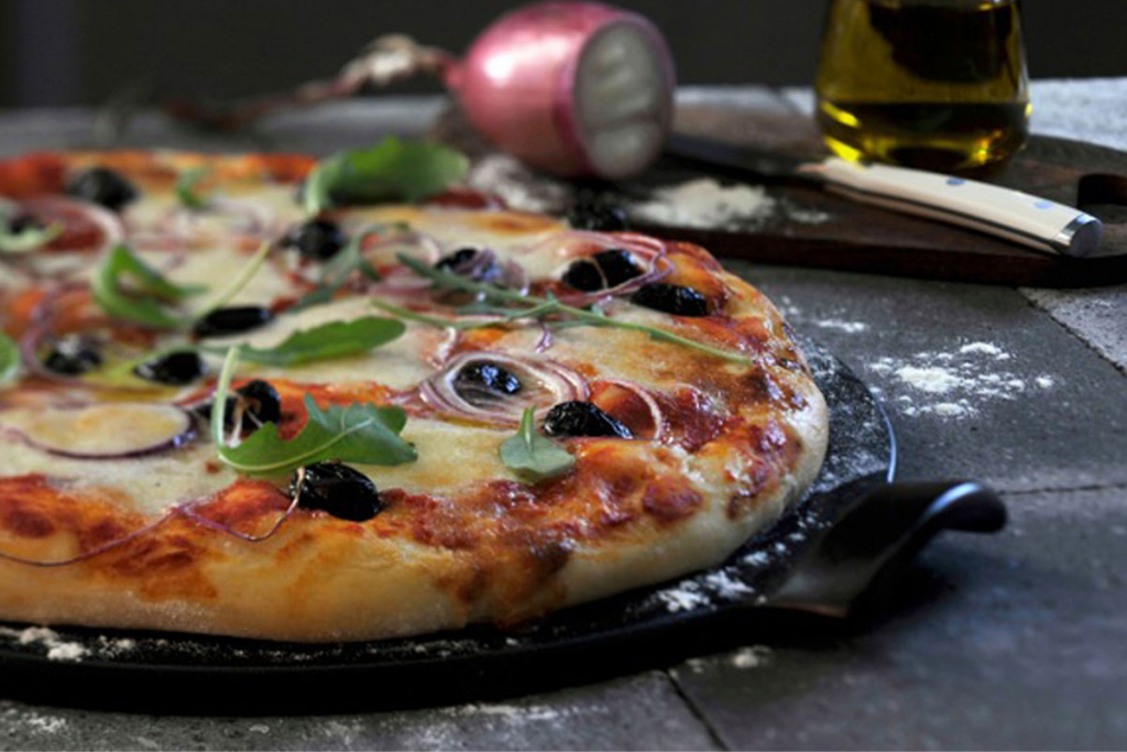 Emile Henry Pizzasteen glad E-box - Ø365mm - Fusain