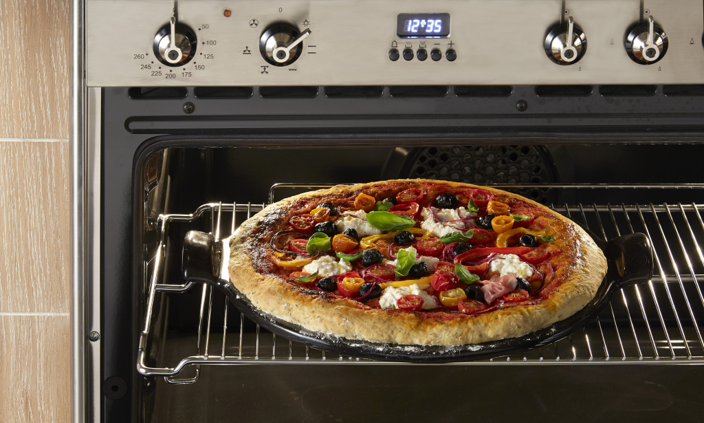 Emile Henry Pizzasteen glad E-box - Ø365mm - Fusain