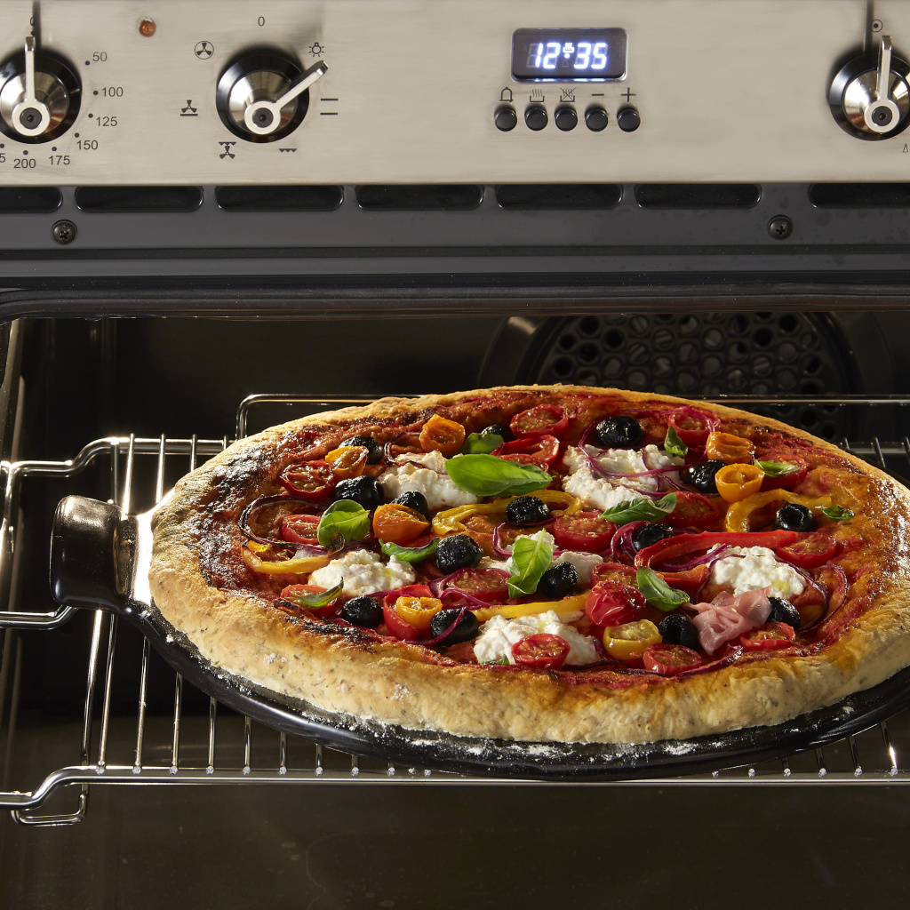 Emile Henry Pizzasteen glad E-box - Ø365mm - Fusain