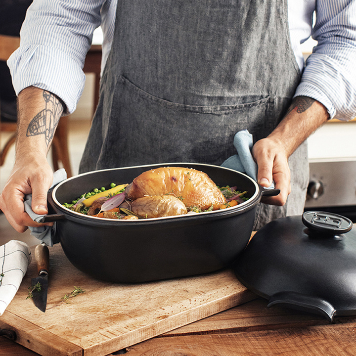 Emile Henry Kookpan ovaal Delight E-box - 4.5Ltr - Slate