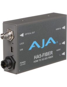 AJA AJA HA5-FIBER HDMI to ST fiber, 3G/HD/SD over fiber protocol