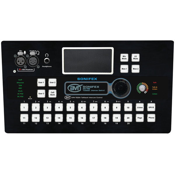 Sonifex Sonifex AVN-TB20AD / 20 Button Talkback Intercom Advanced, Desktop