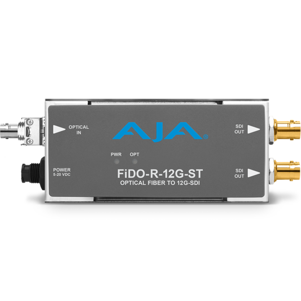 AJA AJA FIDO-R-12G  ST Single ch. Fiber to SD/HD/12G SDI Dual Out