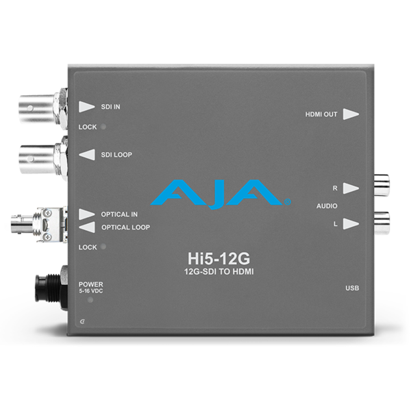 AJA AJA Hi5-12G-R -ST / 12G-SDI to HDMI 2.0 Conversion with ST Fiber Receiver