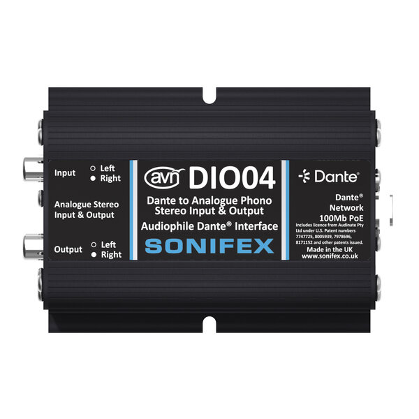 Sonifex Sonifex AVN-DIO04 Dante to Analogue Phono Stereo Input & Output
